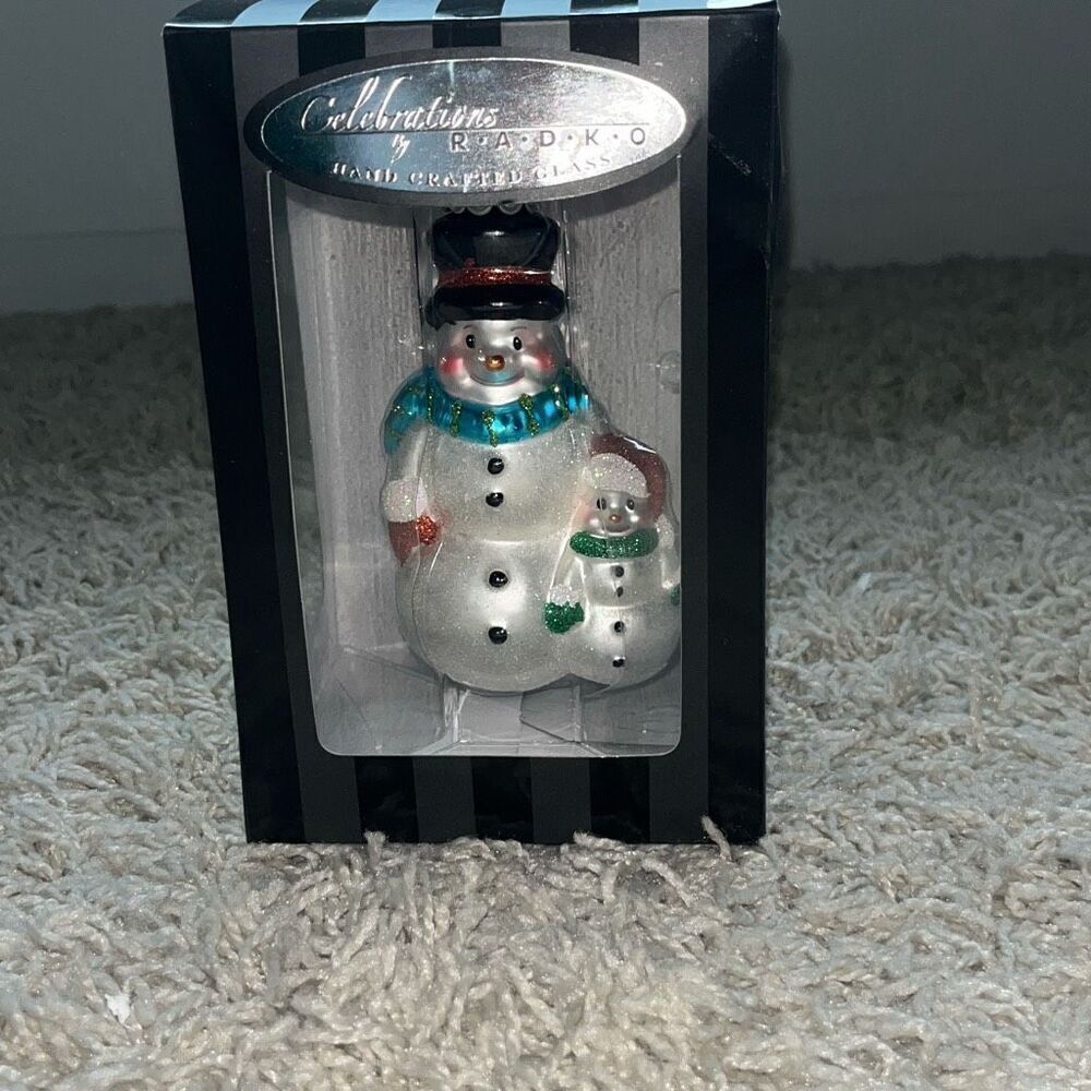 NIB CHRISTOPHER RADKO SNOWMAN ORNAMENT